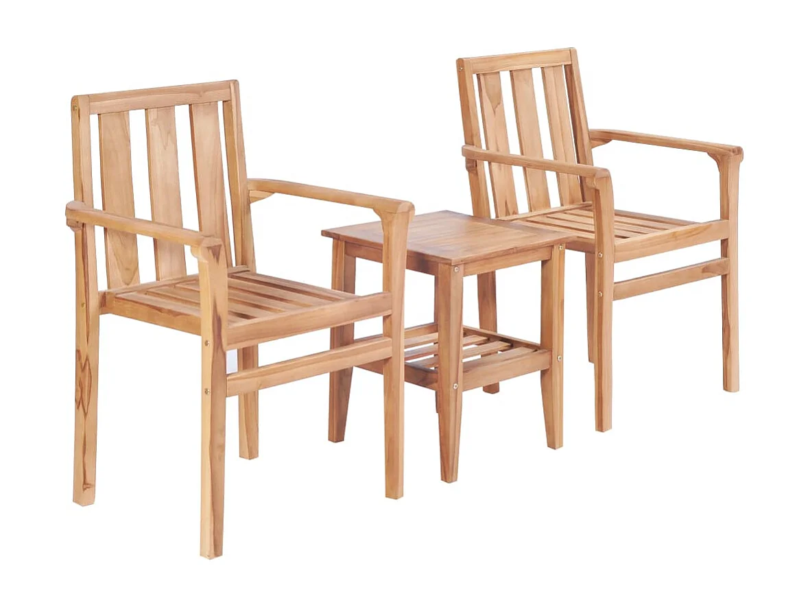 Ensemble de bistro 3 pcs Teck solide GFDF57723