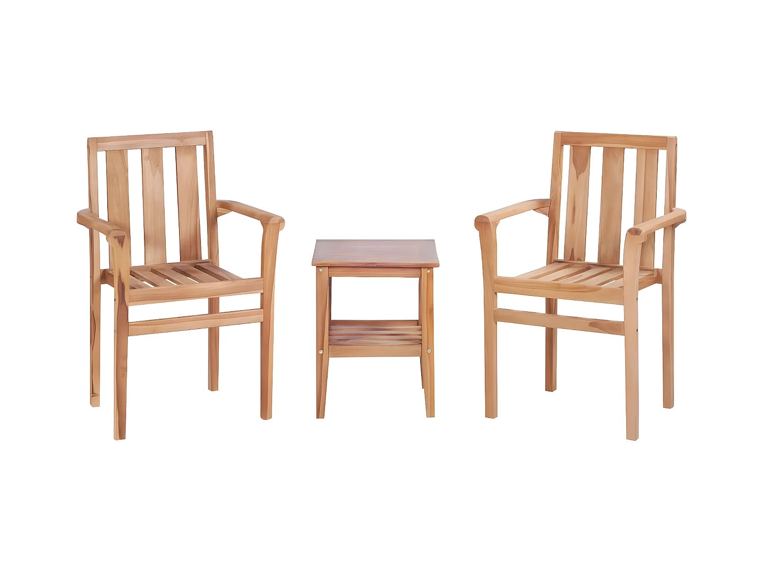 Ensemble de bistro 3 pcs Teck solide GFDF57723