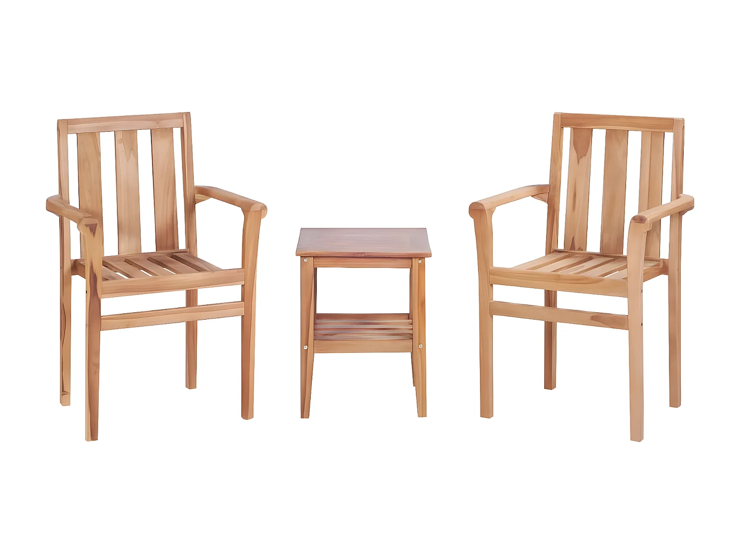 3 pcs conjunto de bistrô teca maciça PT315917