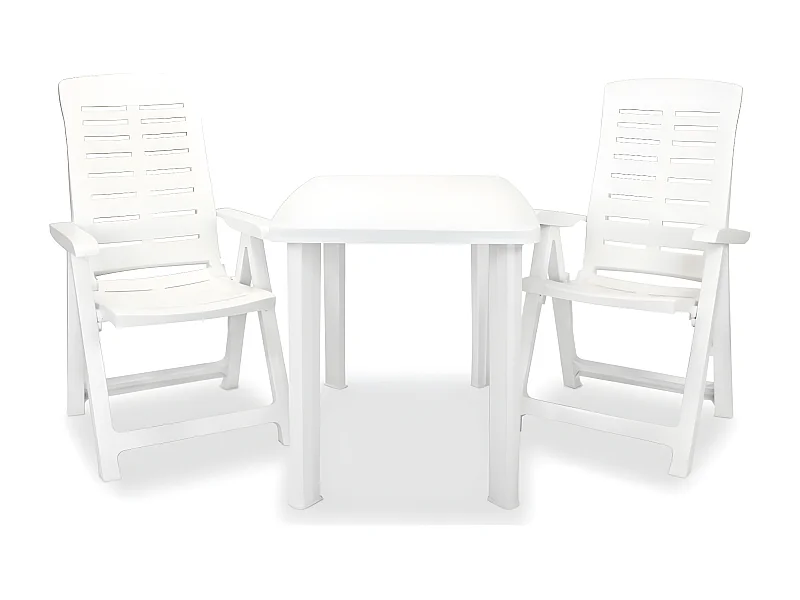 Mobilier de bistro 3 pcs Plastique Blanc GFDF64706
