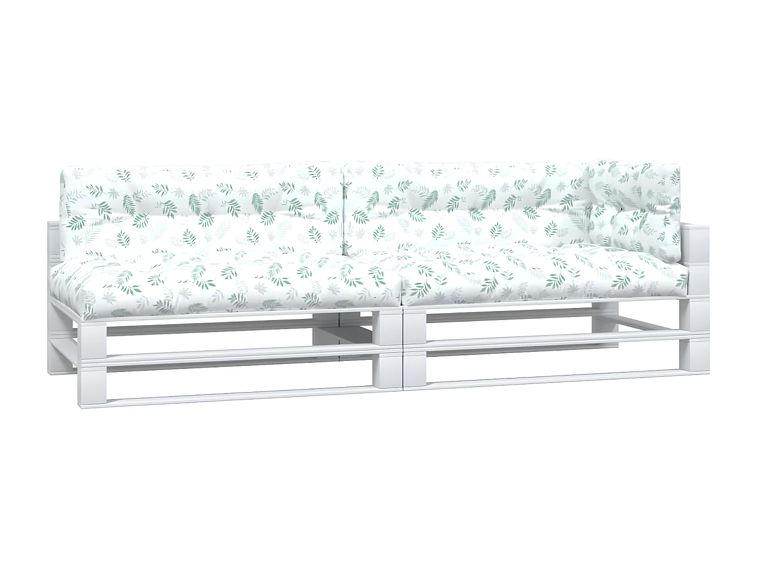 Almofadões p/ paletes 2 pcs tecido padrão de folhas PT304098