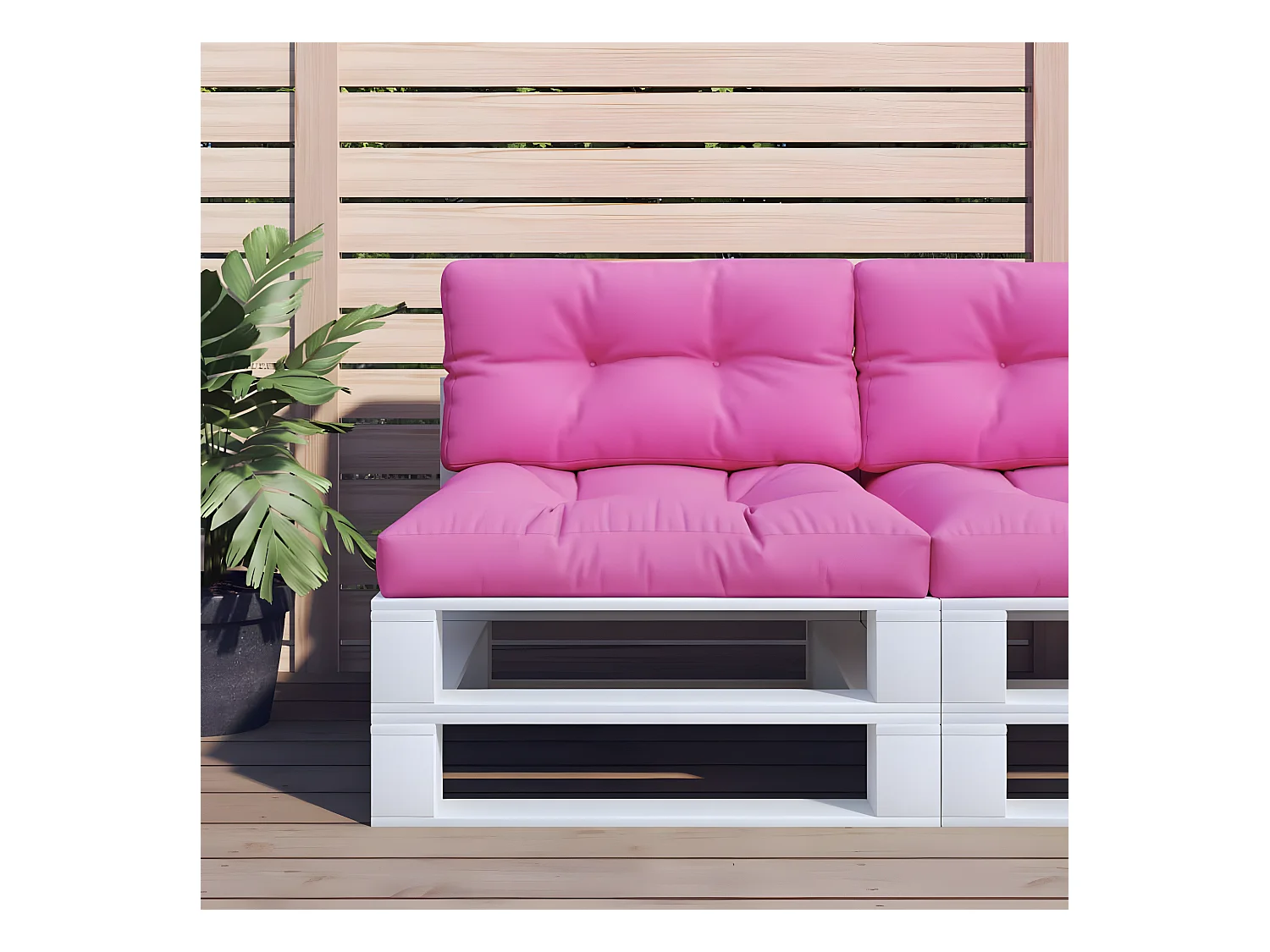 Coussin de palette rose 70x40x12 cm tissu OFR43241