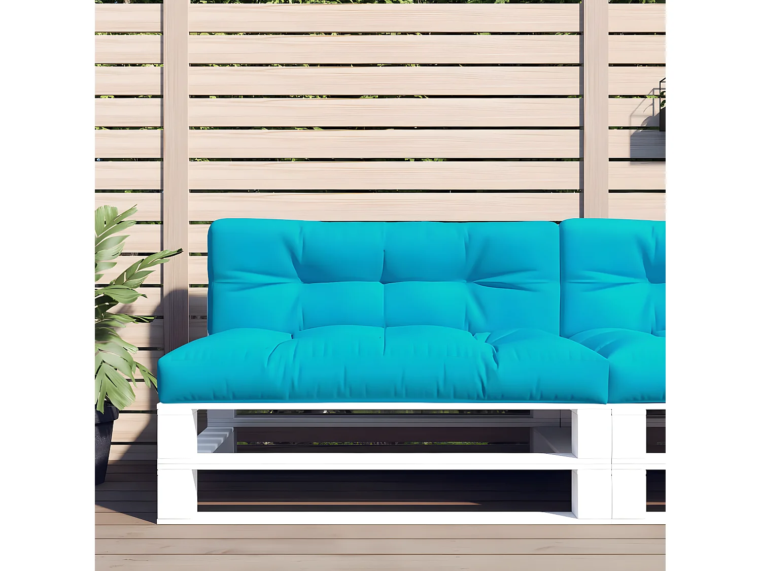 Palletkussens 2 st stof turquoise NL639926