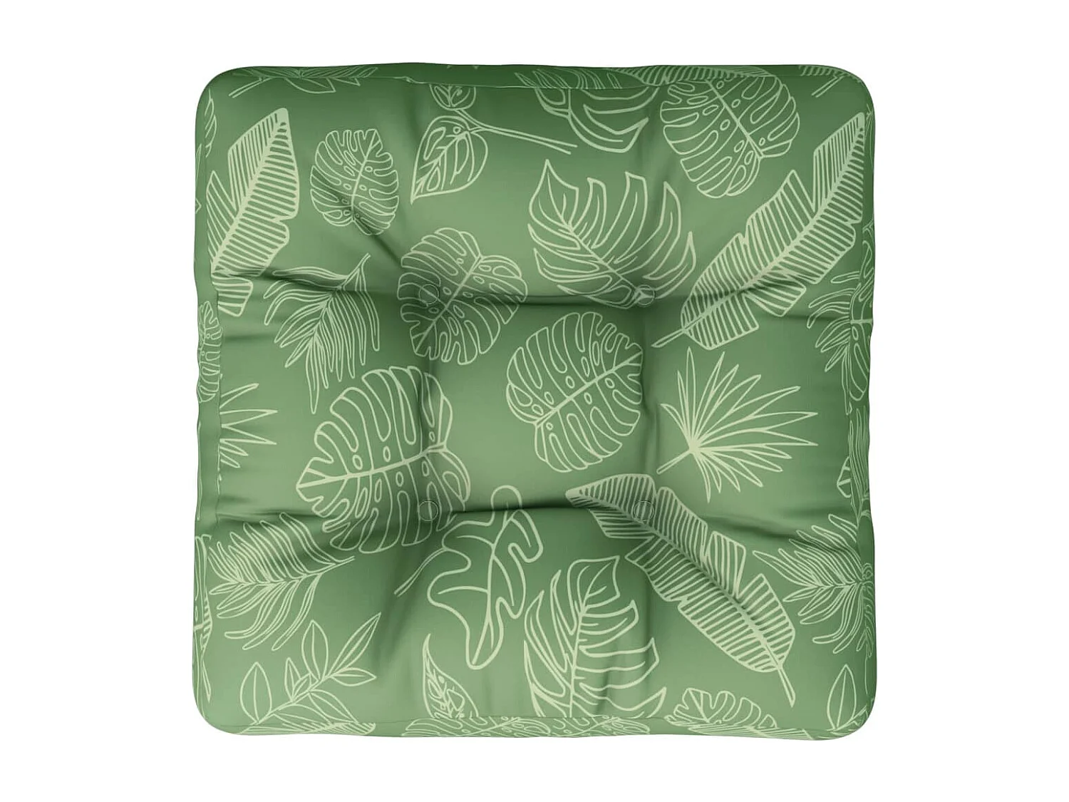 Coussin de palette motif de feuilles 60x60x12 cm tissu OFR18215