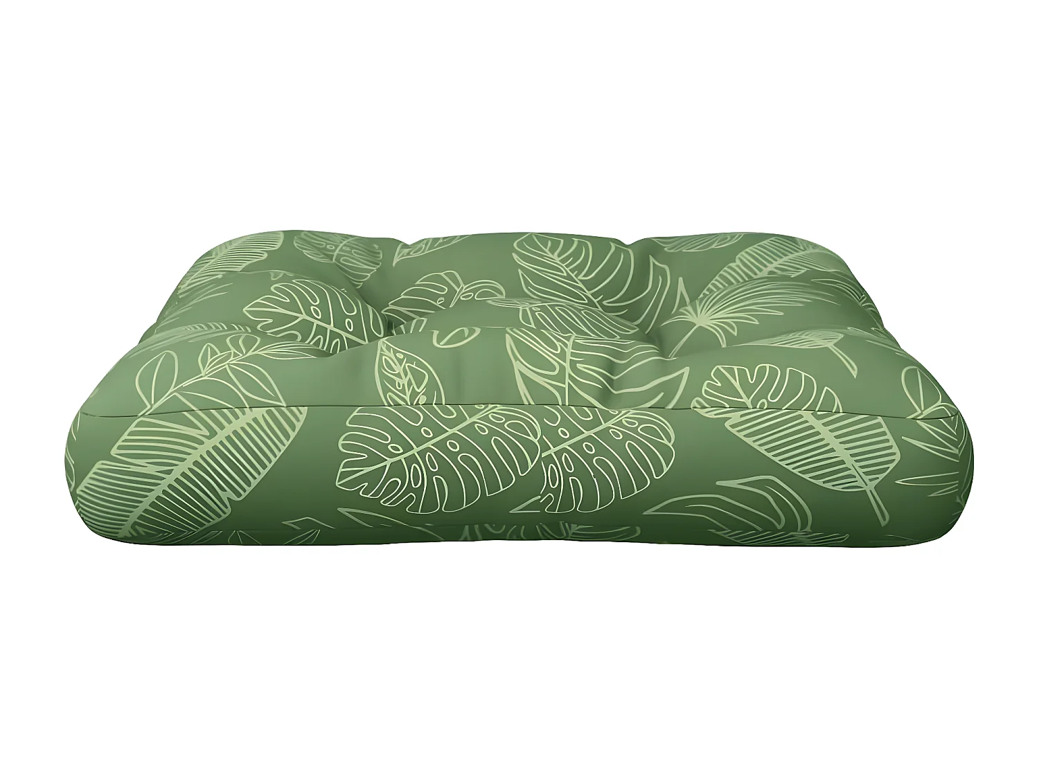 Coussin de palette motif de feuilles 60x60x12 cm tissu OFR18215