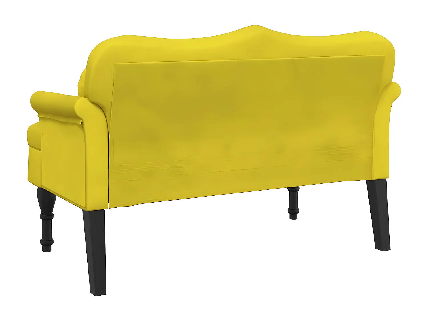 Banc avec coussins jaune 120,5x65x75 cm velours -ASAF42651