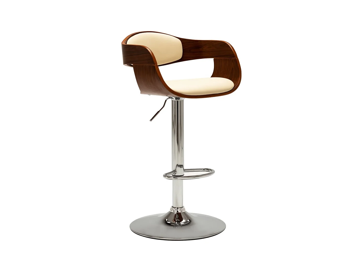 Tabouret de bar Crème Bois courbé et similicuir REO44151
