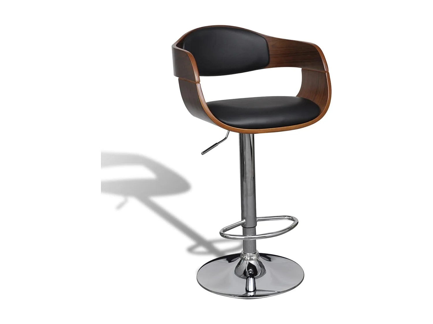 Tabourets de bar lot de 2 bois courbé et similicuir REO40436