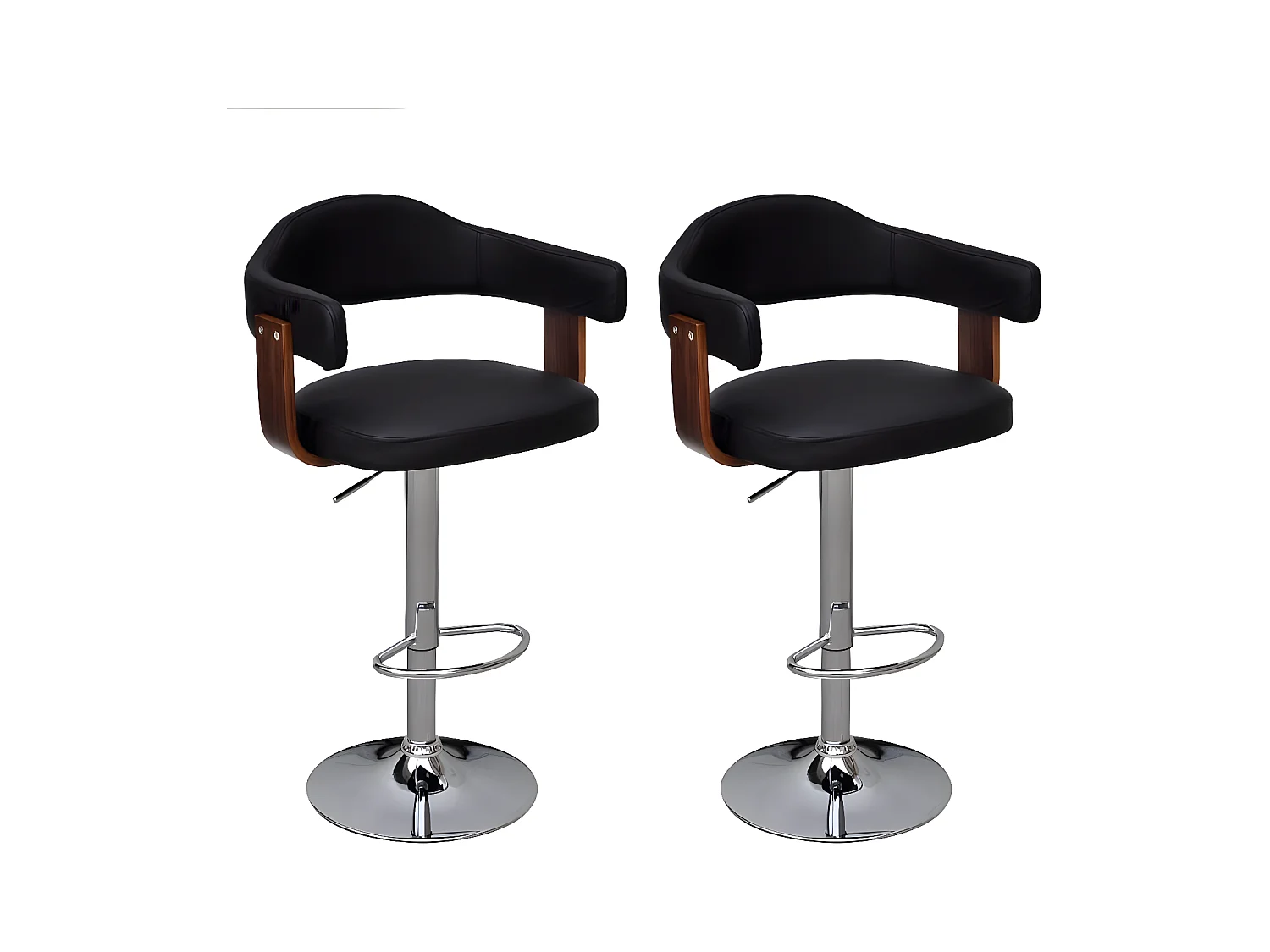 Tabourets de bar lot de 2 bois courbé REO70639