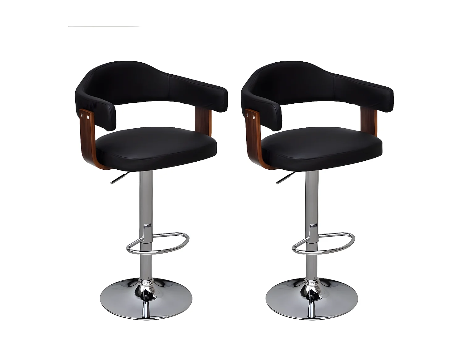 Tabourets de bar lot de 2 bois courbé REO70639