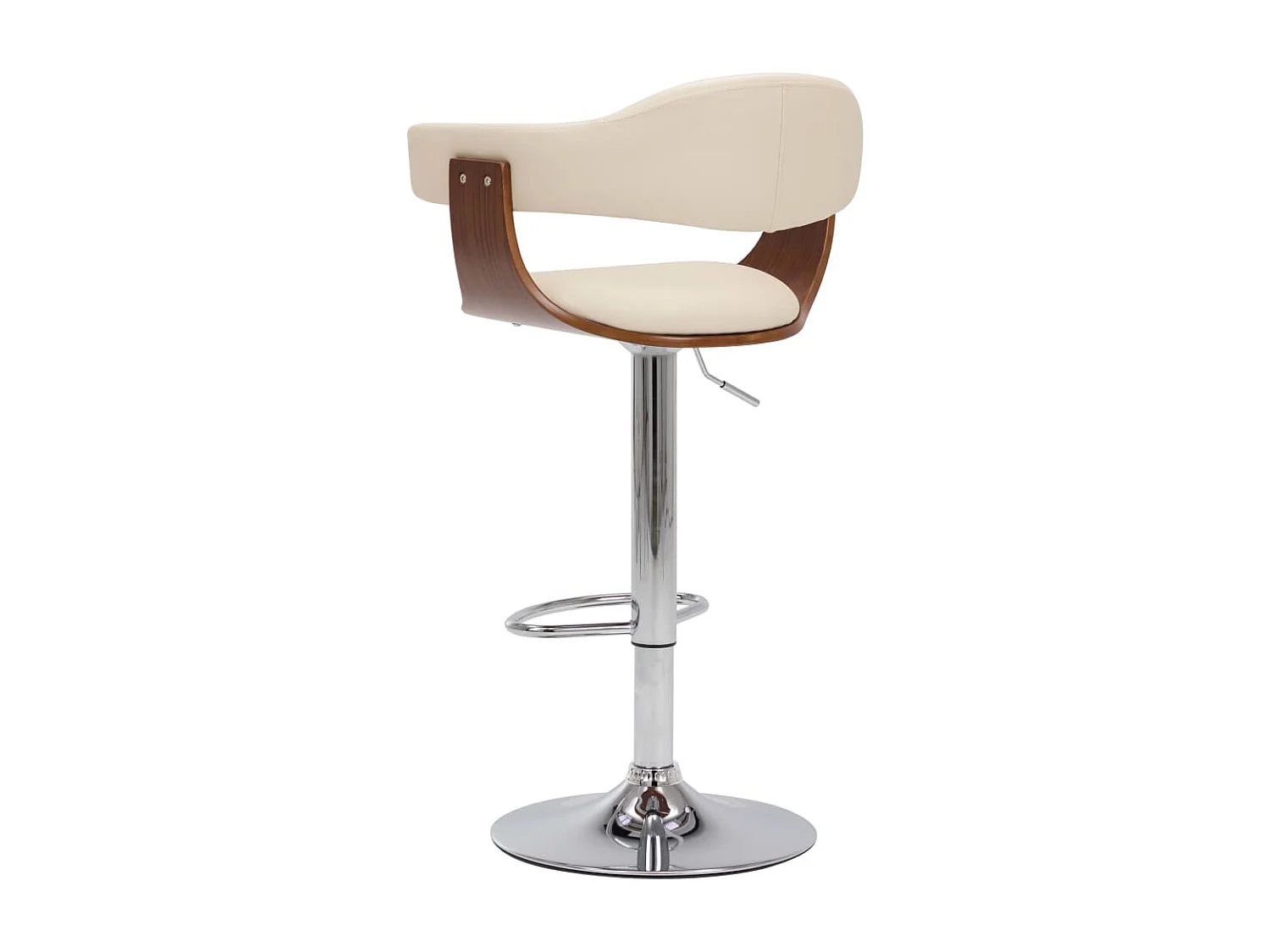 Tabourets de bar lot de 2 crème bois courbé et similicuir REO32976