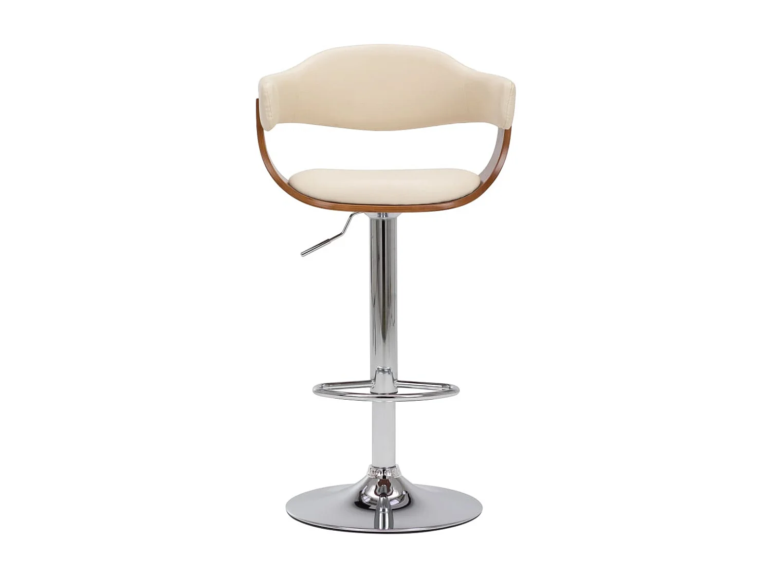 Tabourets de bar lot de 2 crème bois courbé et similicuir REO32976