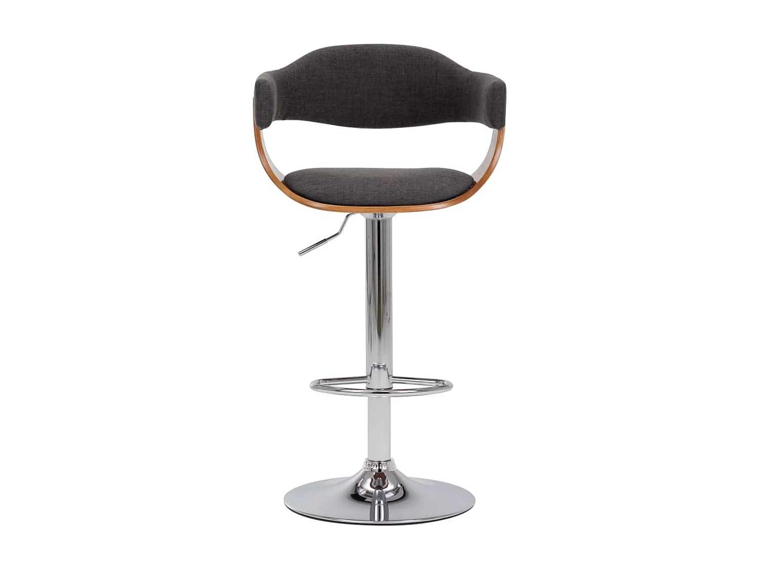 Tabourets de bar lot de 2 gris bois courbé et tissu REO70645