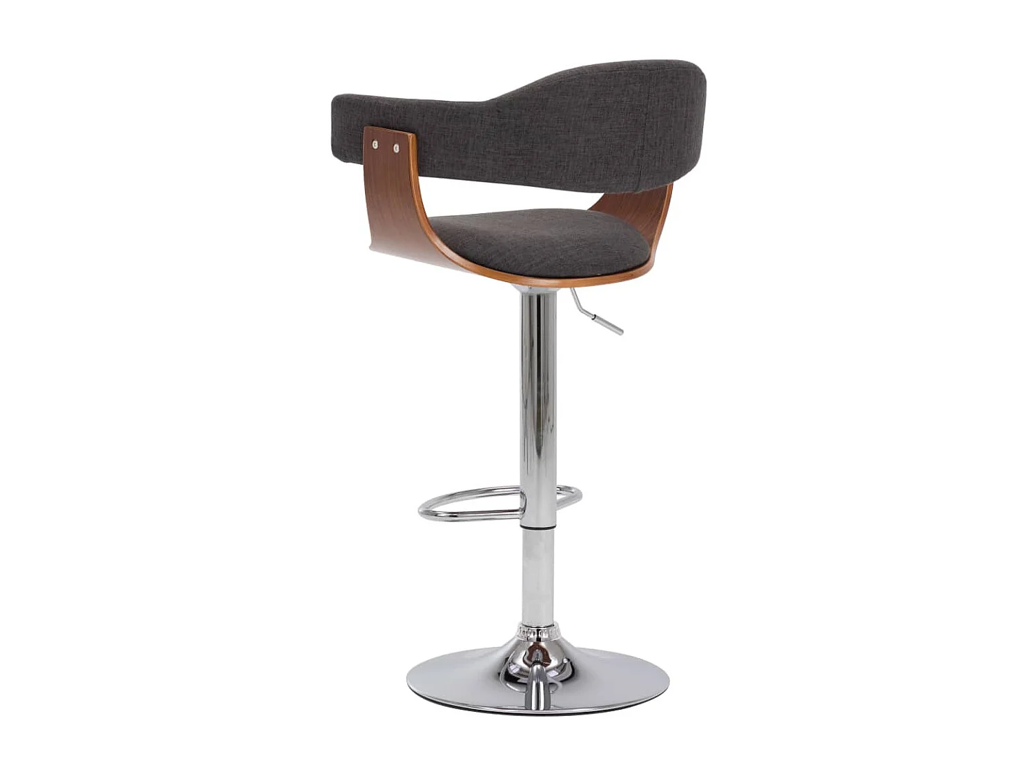 Tabourets de bar lot de 2 gris bois courbé et tissu REO70645