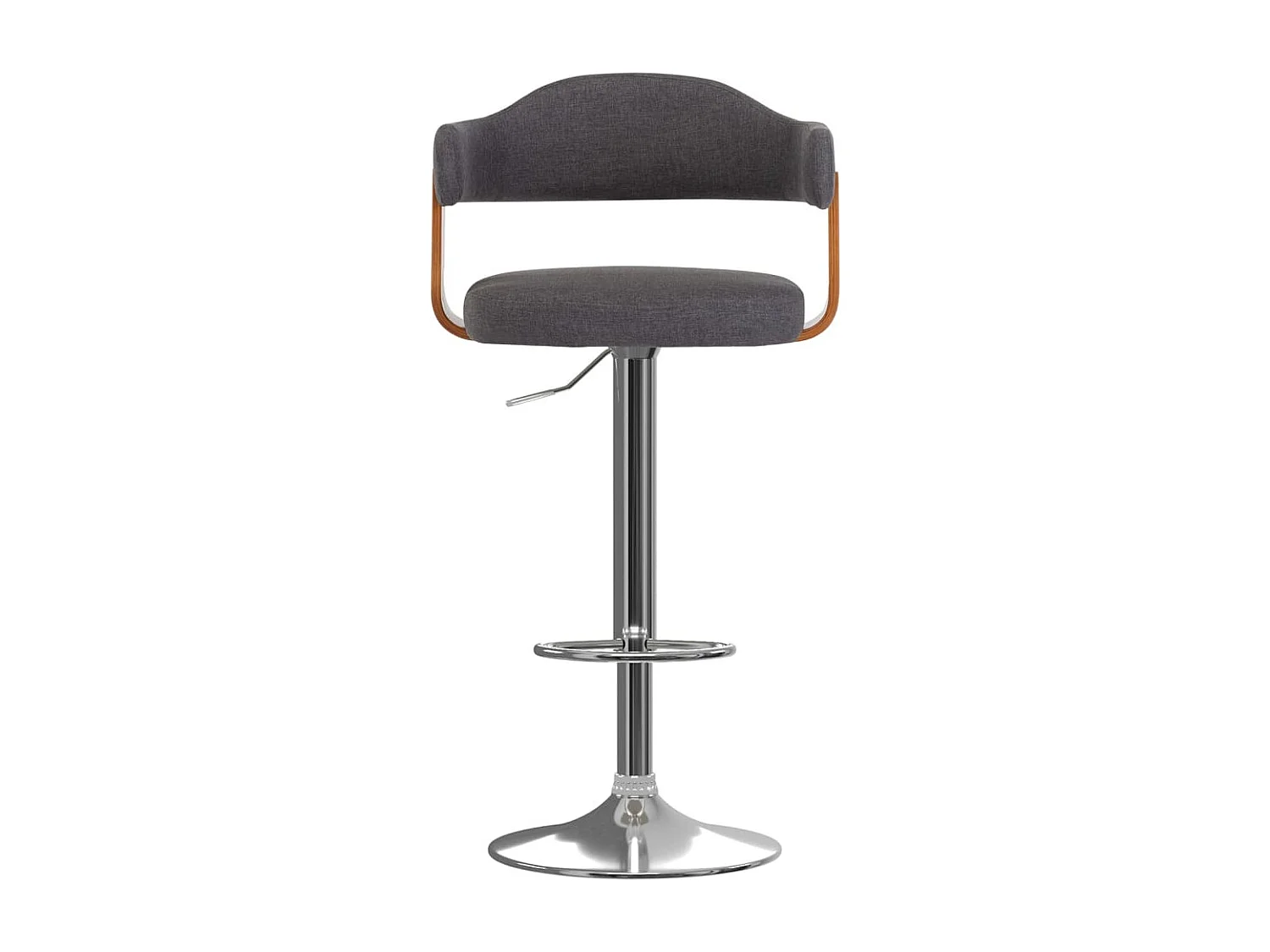 Tabourets de bar lot de 2 gris foncé bois courbé et tissu REO15397