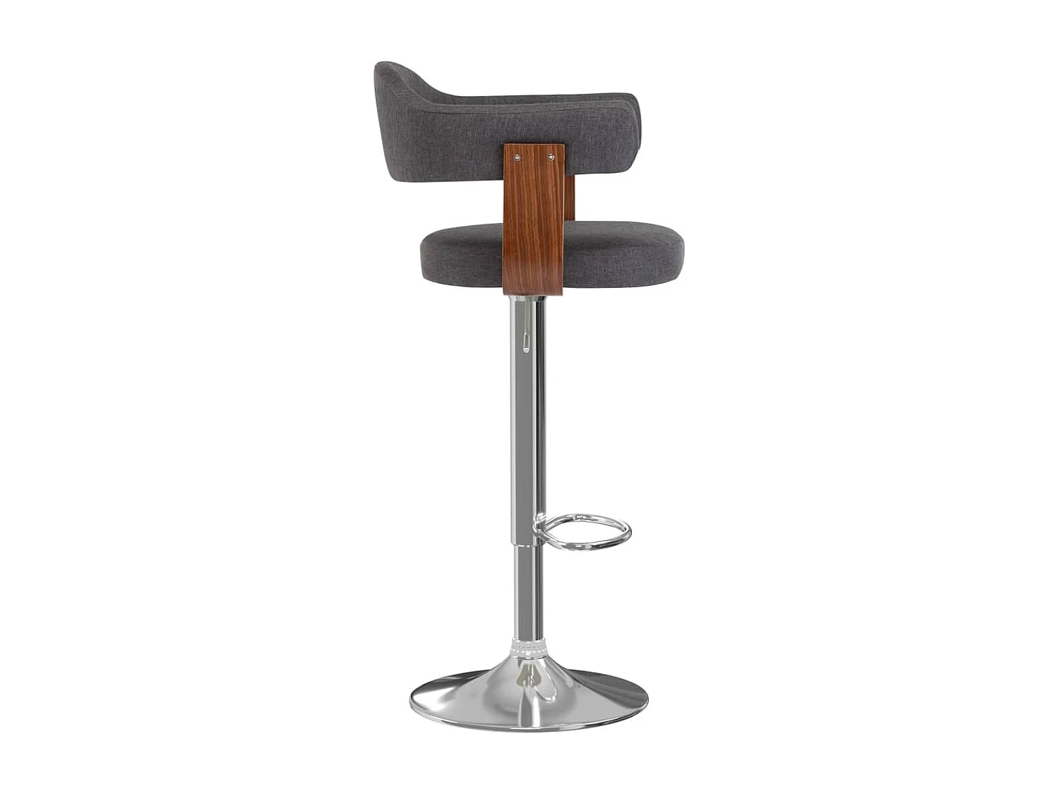 Bancos de bar 2 pcs tecido e madeira curvada cinzento-escuro PT397054