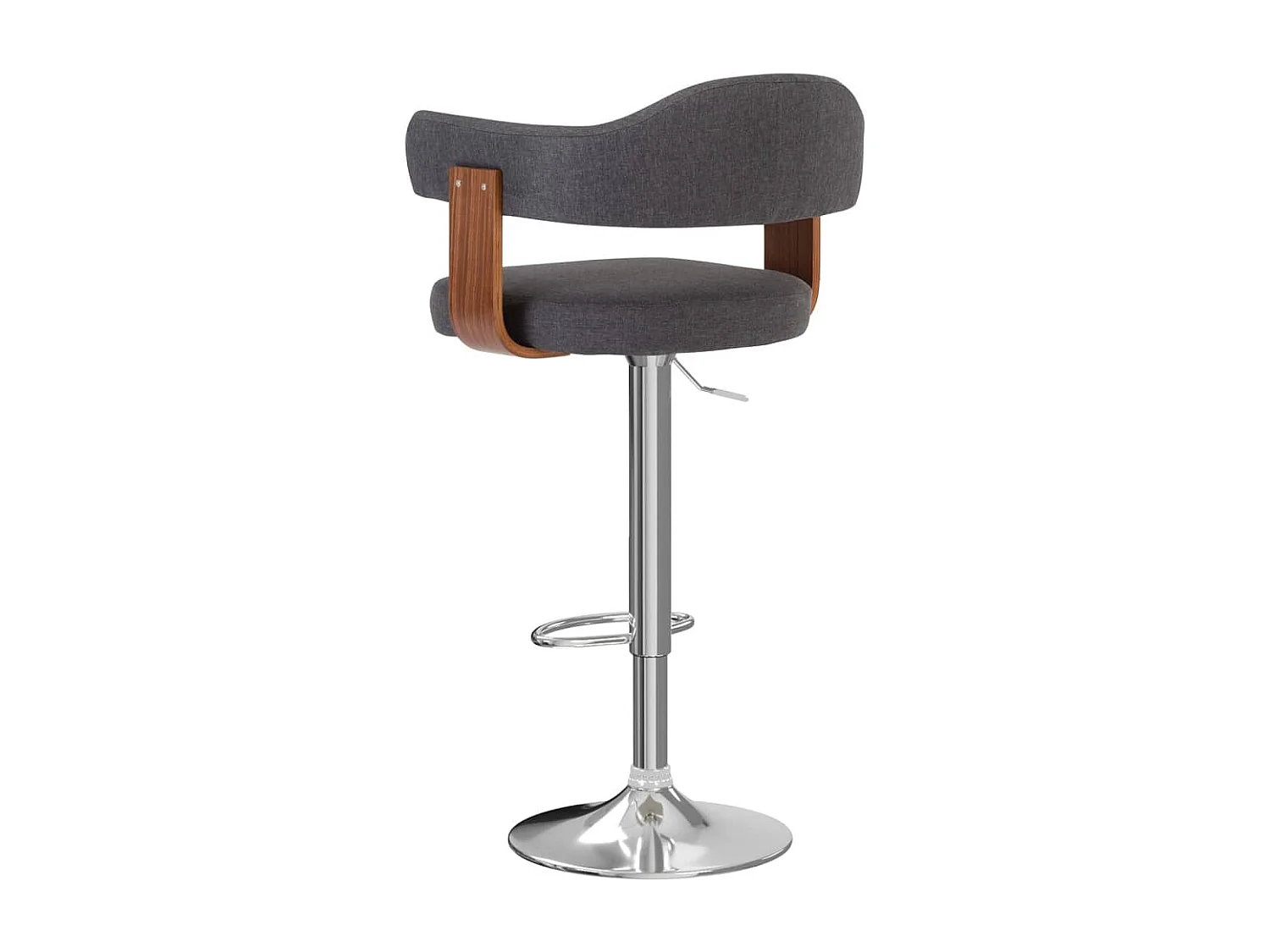 Bancos de bar 2 pcs tecido e madeira curvada cinzento-escuro PT397054