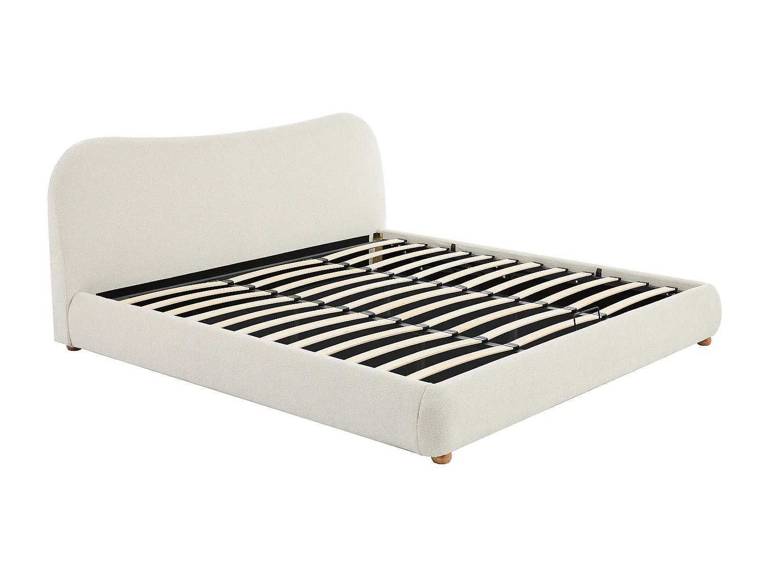 Bed met opbergruimte 180 x 200 cm - Boucléstof - Beige - VANARI