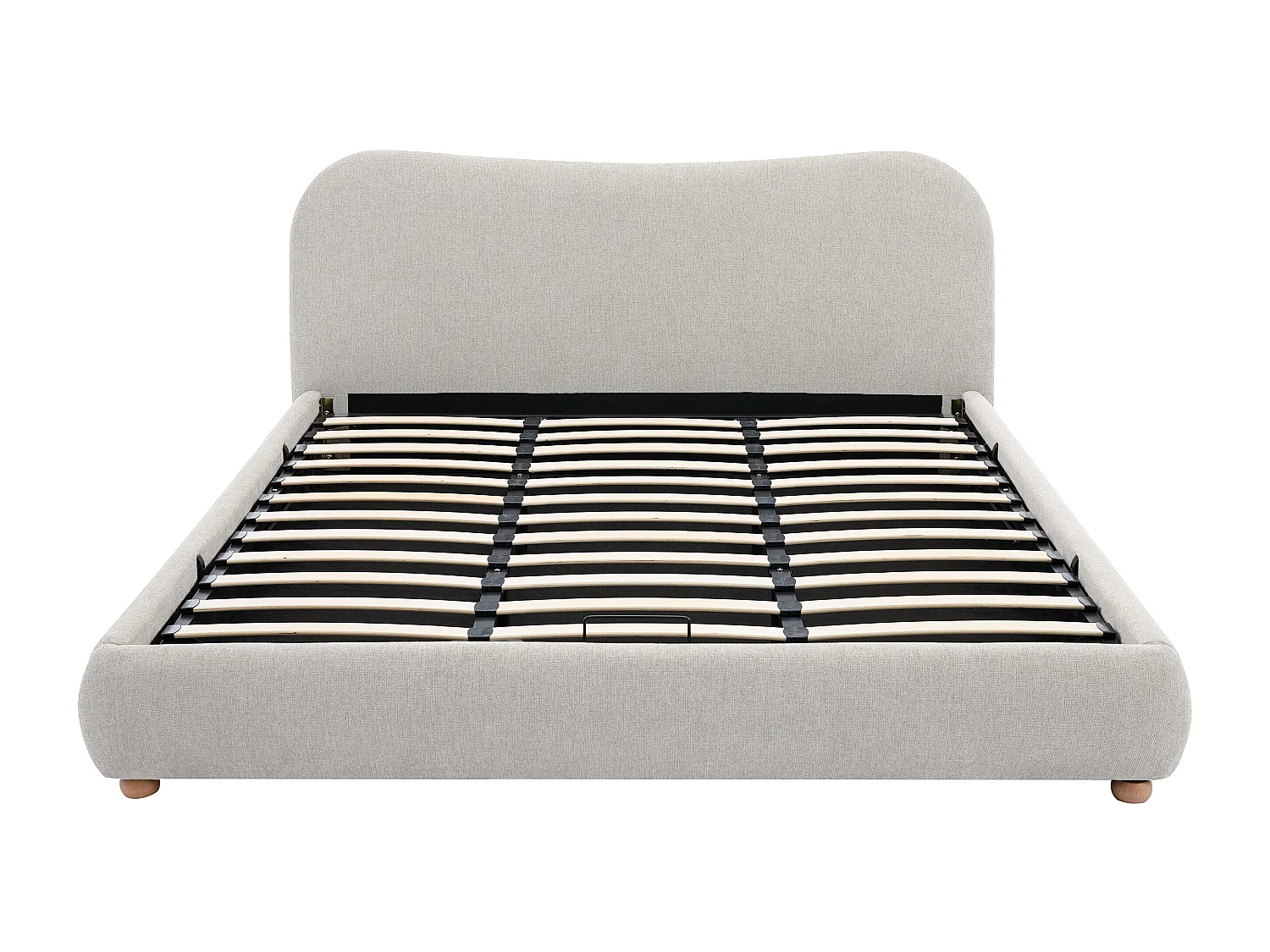 Seng med opbevaringsboks 180 x 200 cm - Stof - Beige - VANARI