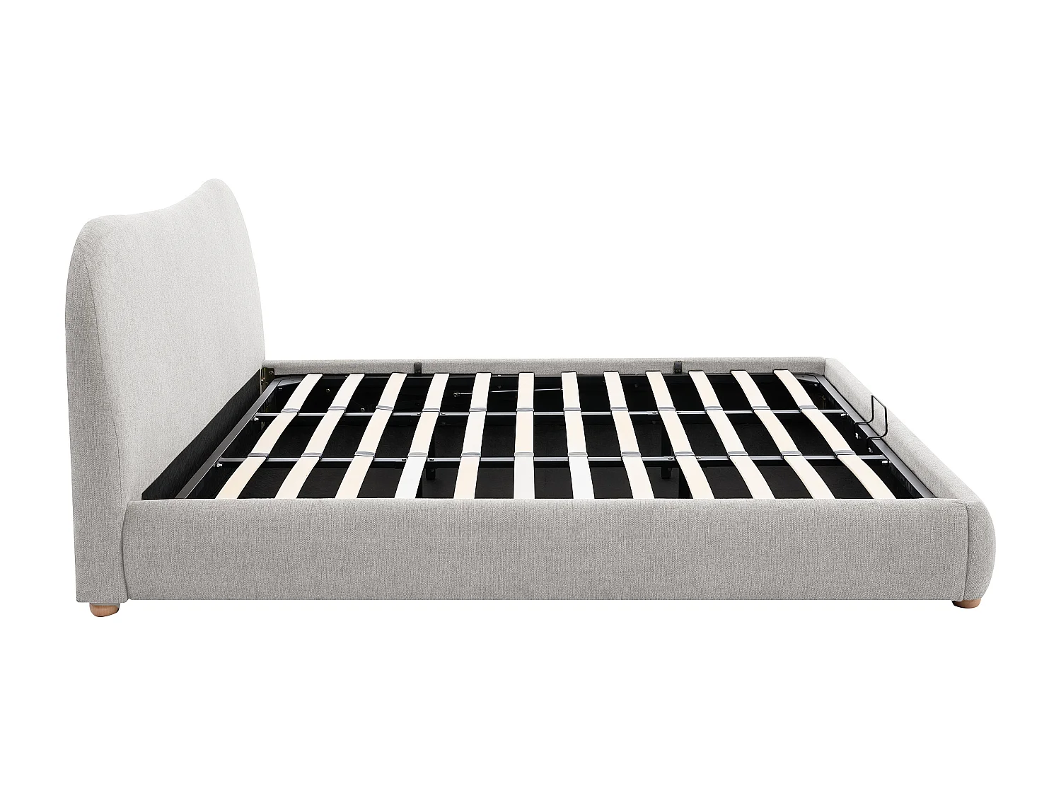 Seng med opbevaringsboks 180 x 200 cm - Stof - Beige - VANARI