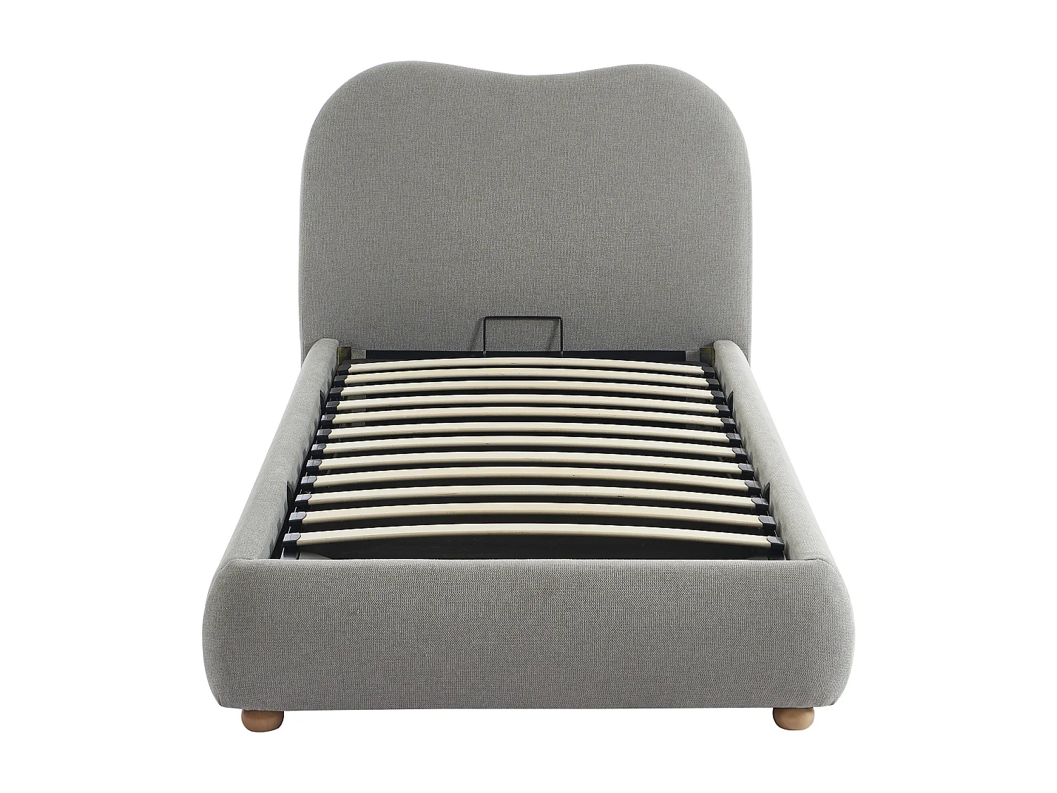 Lit coffre 90 x 190 cm - Tissu - Gris clair - VANARI