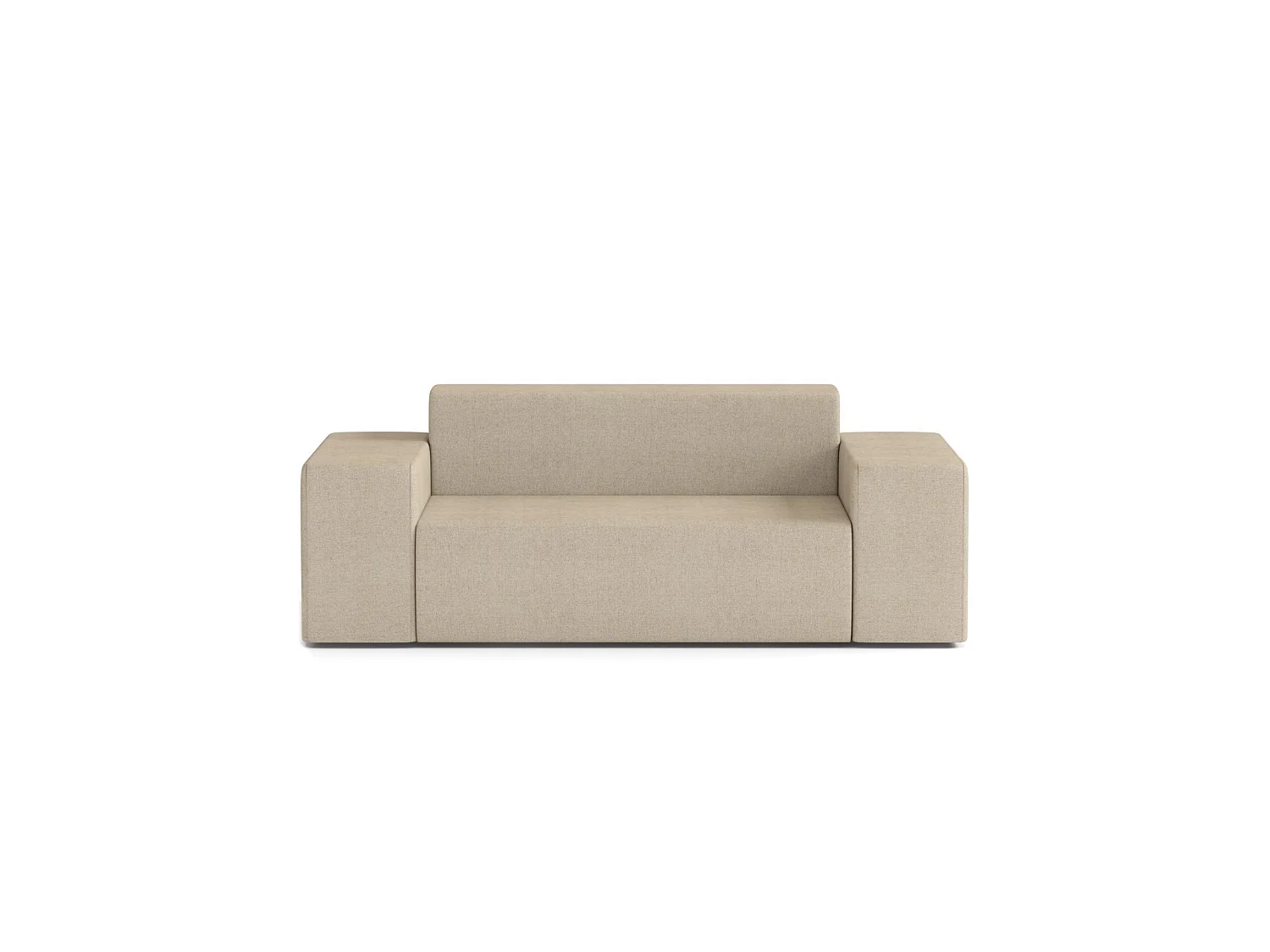 Canapé Droit Contemporain Raulo 2 Places en Tissu Beige