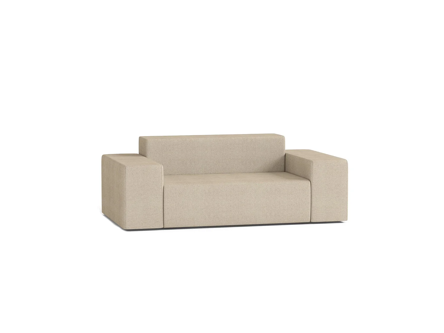 Canapé Droit Contemporain Raulo 2 Places en Tissu Beige