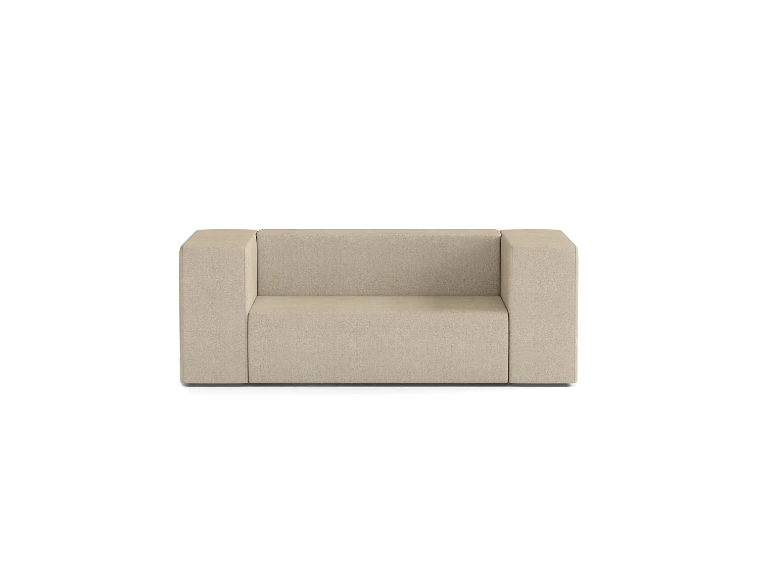 Canapé Droit Contemporain Raulo 2 Places en Tissu Beige