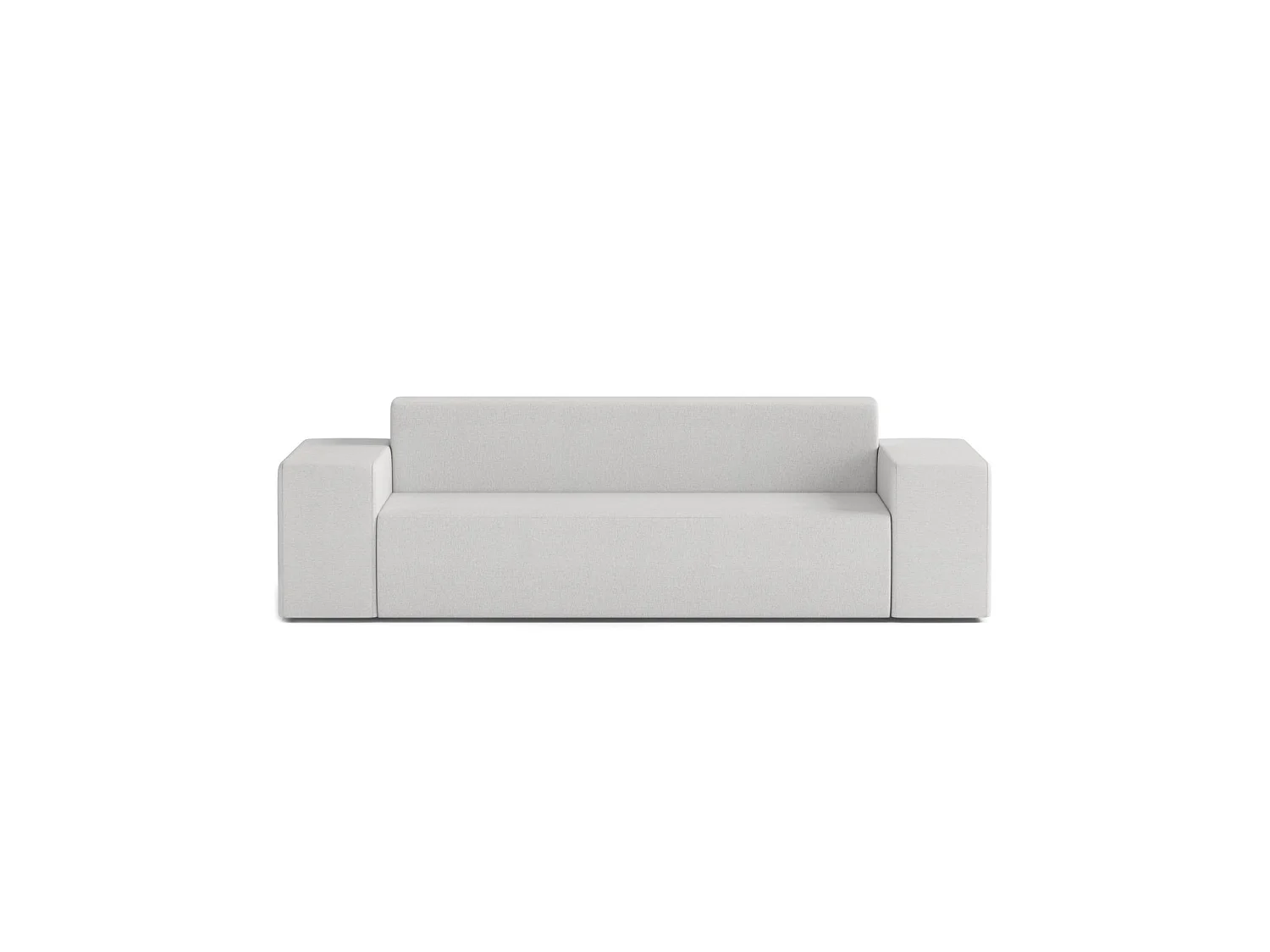 Canapé Droit Contemporain Raulo 3 Places en Tissu Gris Clair