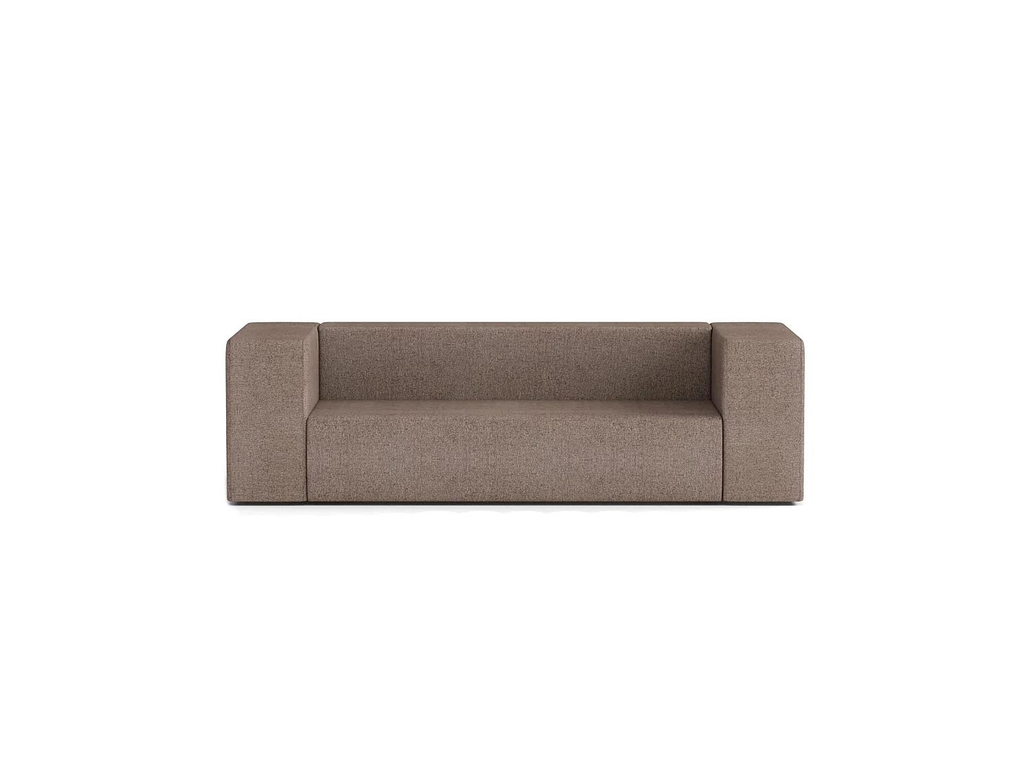 Canapé Droit Contemporain Raulo 3 Places en Tissu Marron