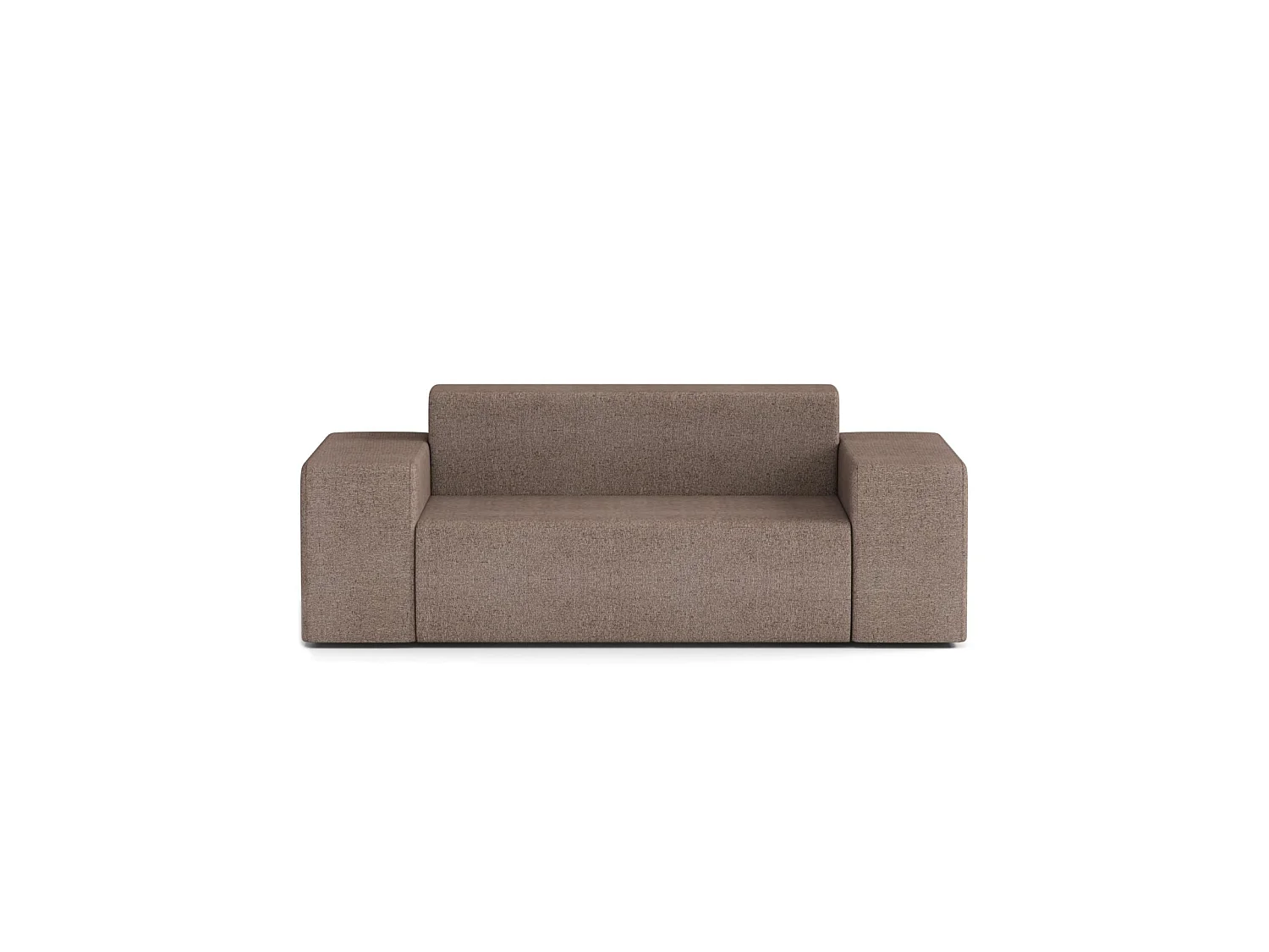 Canapé Droit Contemporain Raulo 2 Places en Tissu Marron