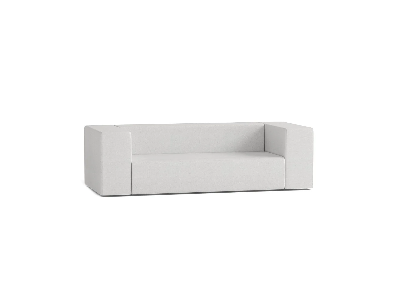Canapé Droit Contemporain Raulo 3 Places en Tissu Gris Clair