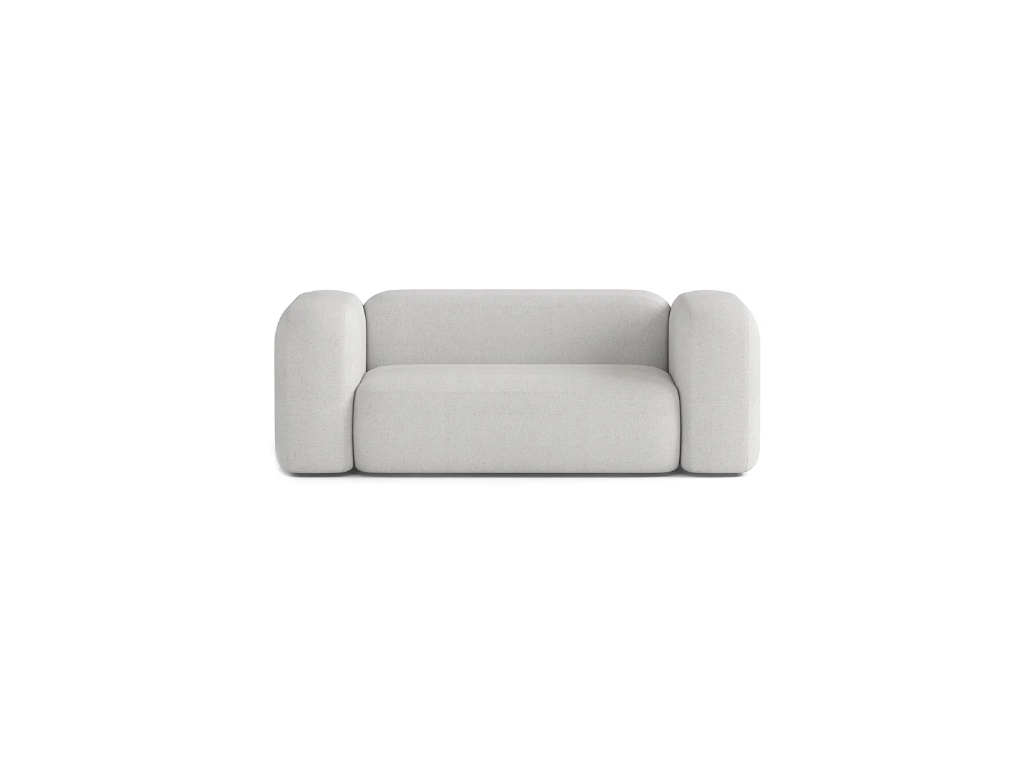 Canapé Droit Contemporain Max 2 Places en Tissu Gris Clair