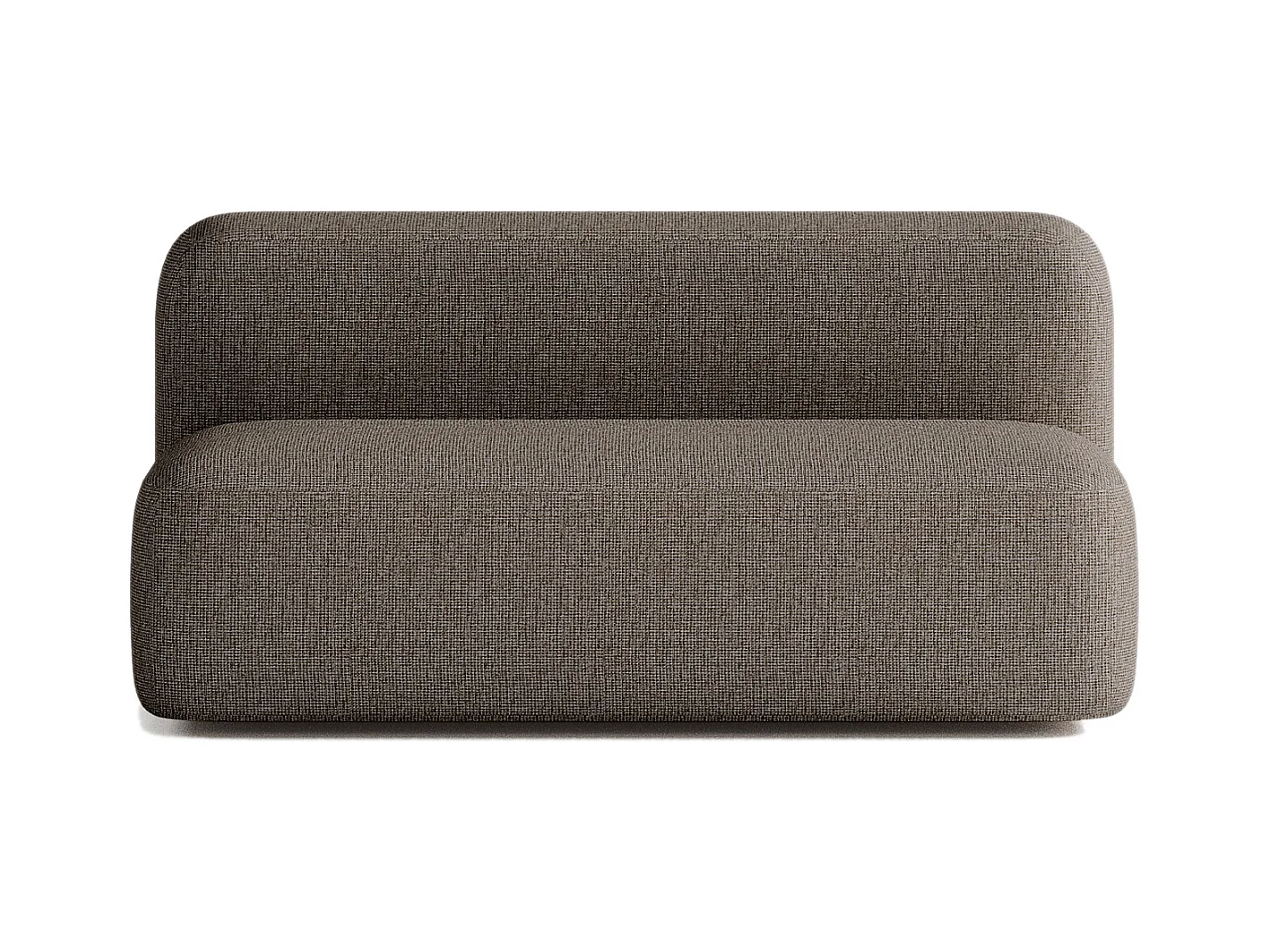 Canapé Droit Contemporain Max 2 Places en Tissu Marron