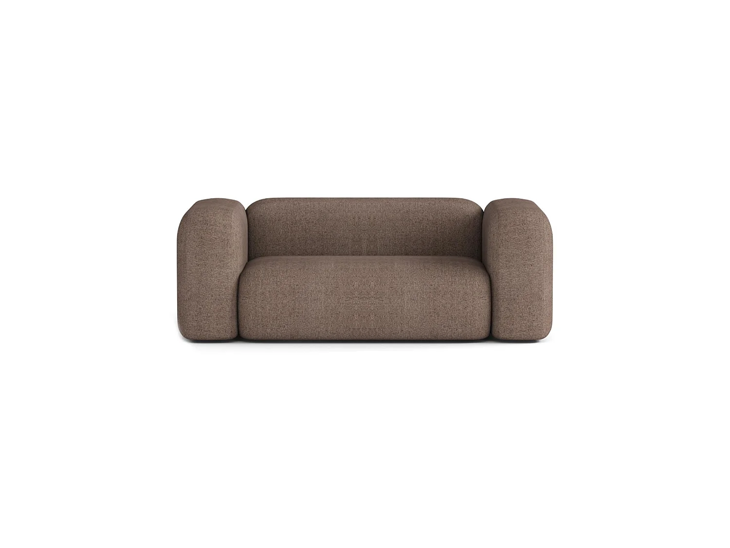 Canapé Droit Contemporain Max 2 Places en Tissu Marron