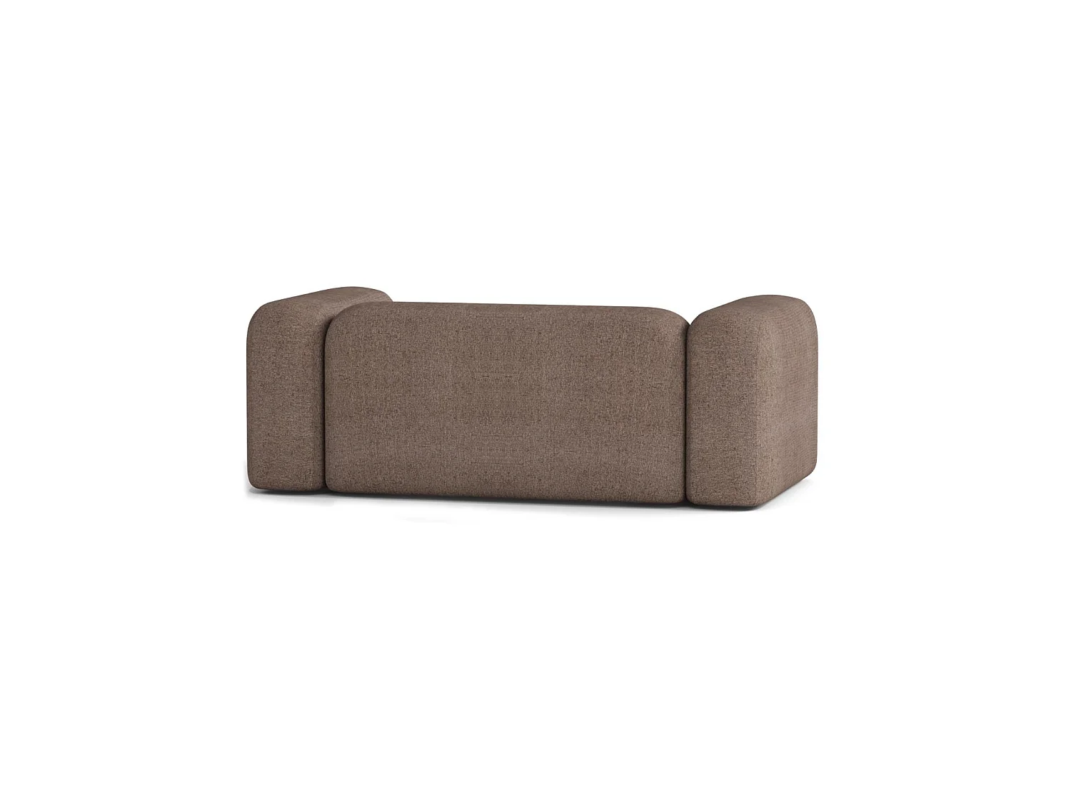 Canapé Droit Contemporain Max 2 Places en Tissu Marron