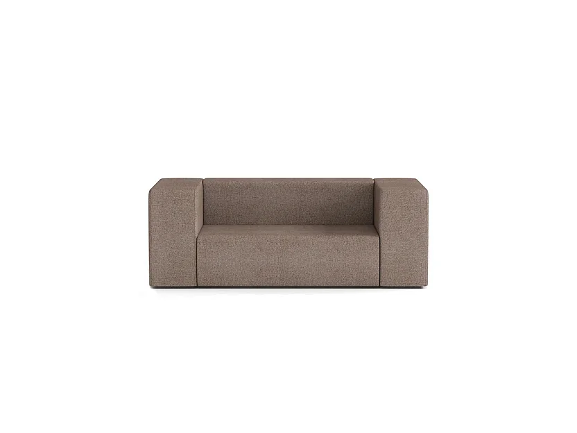 Canapé Droit Contemporain Raulo 2 Places en Tissu Marron