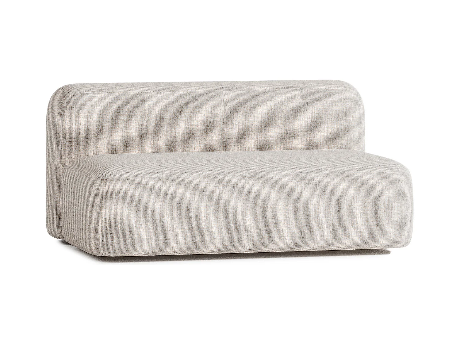 Lineares 2-Sitzer-Sofa Max aus Stoff, beige