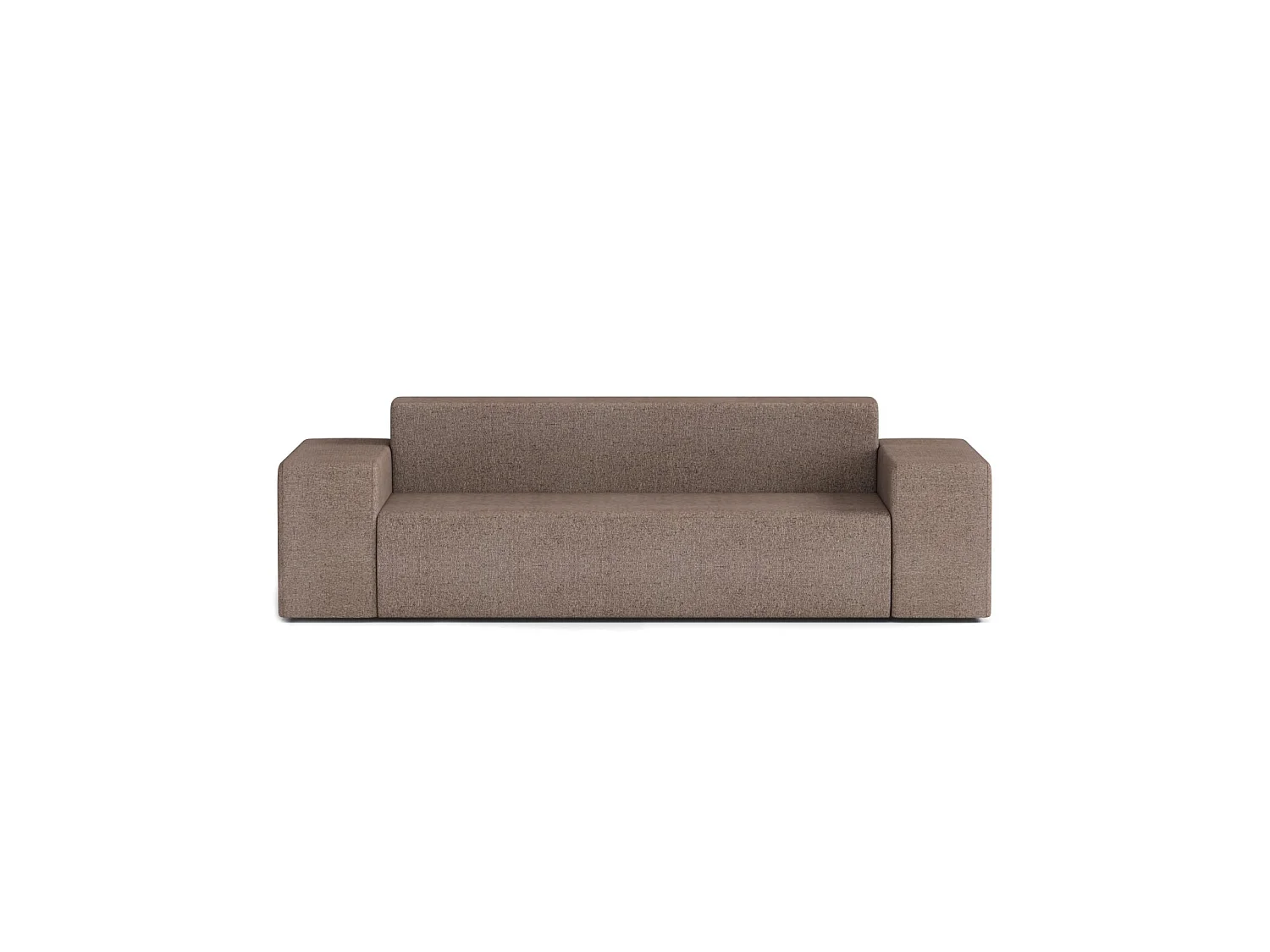 Canapé Droit Contemporain Raulo 3 Places en Tissu Marron