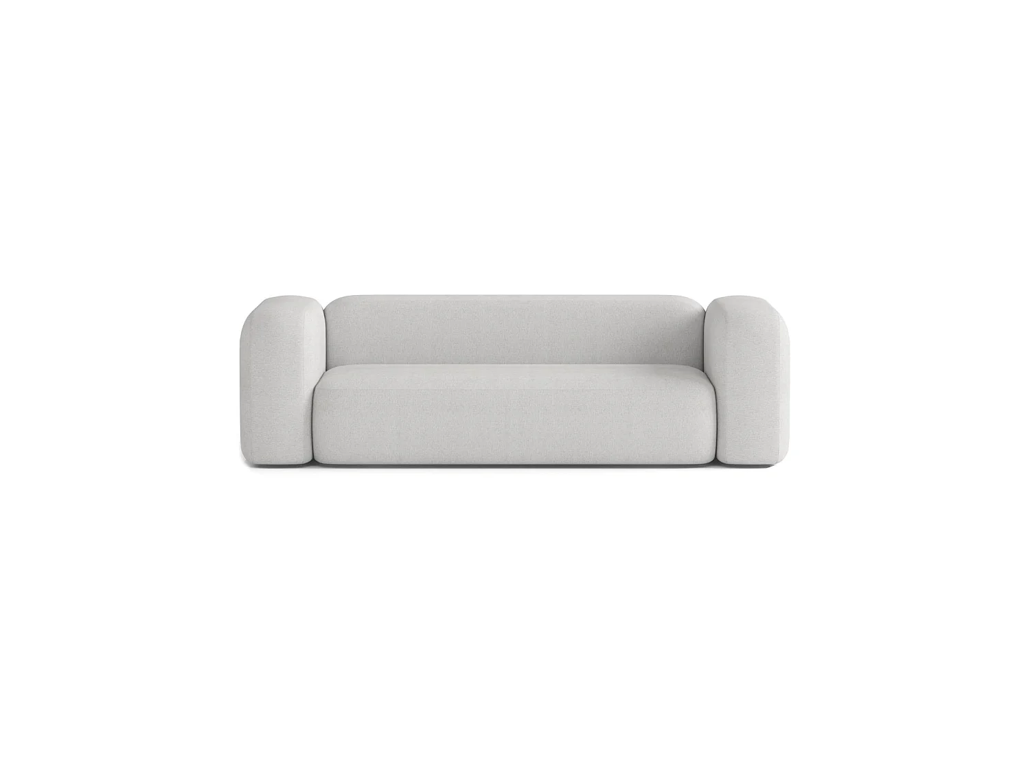 Canapé Droit Contemporain Max 3 Places en Tissu Gris Clair