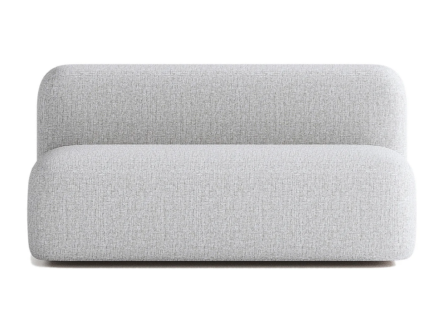 Lineares 2-Sitzer-Sofa Max aus Stoff, hellgrau