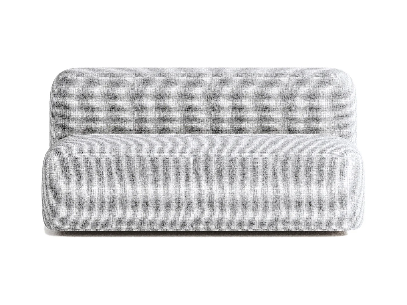 Canapé Droit Contemporain Max 2 Places en Tissu Gris Clair