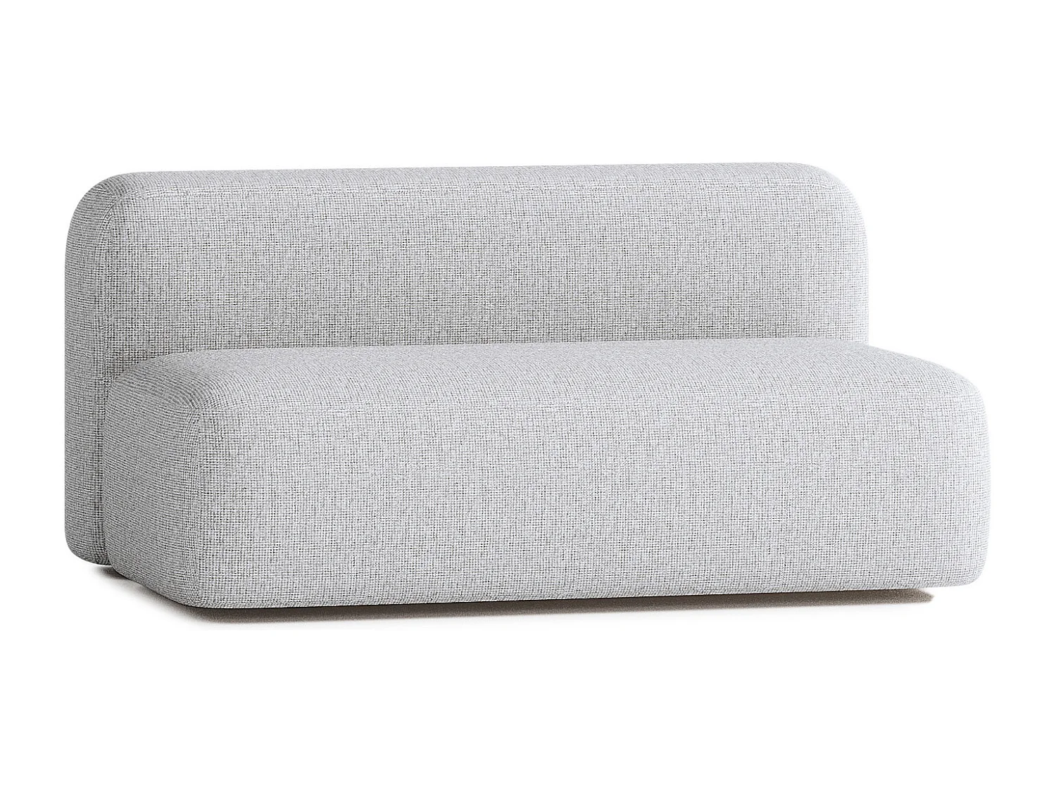 Canapé Droit Contemporain Max 2 Places en Tissu Gris Clair