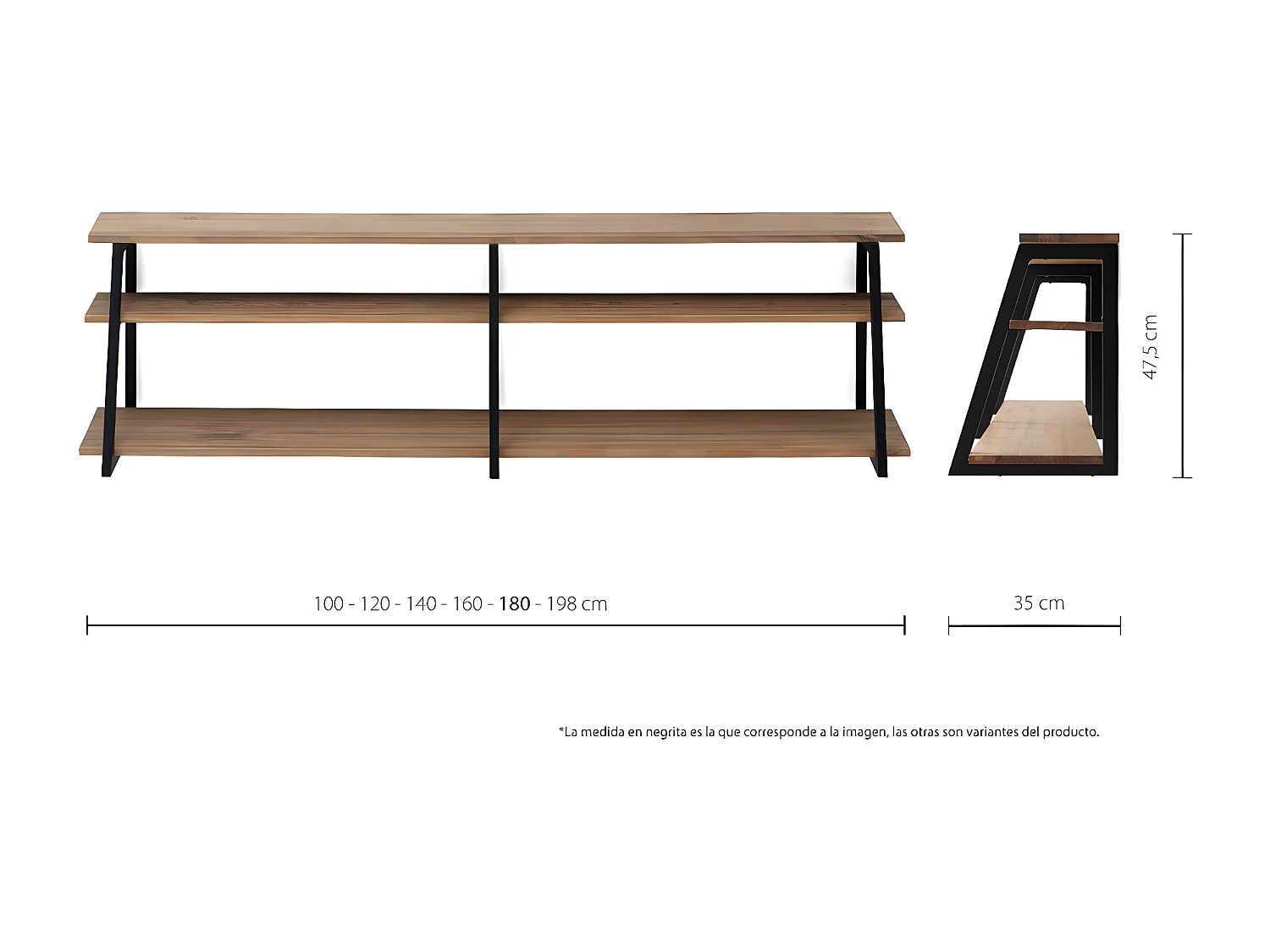 Estante Ascendente 198x35x47 Branco – madeira vintage – Tres suportes