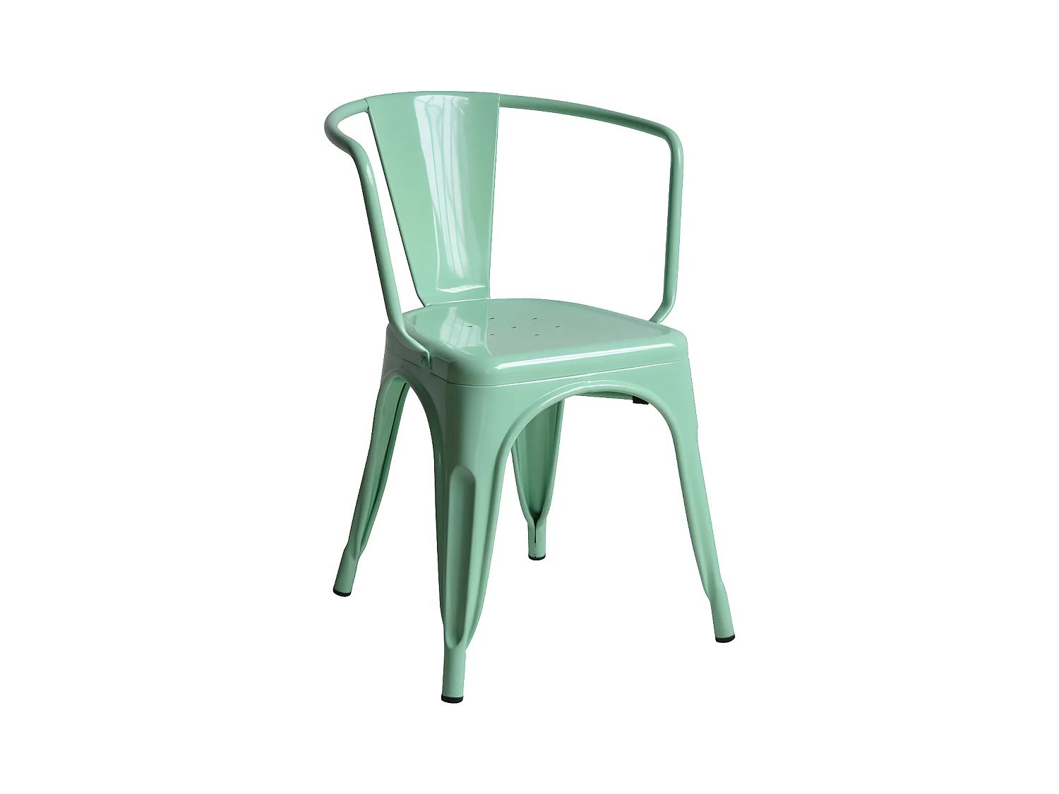 Lot de 4 chaises avec accoudoirs  Tulio Acier Vert  49x50x74cm.