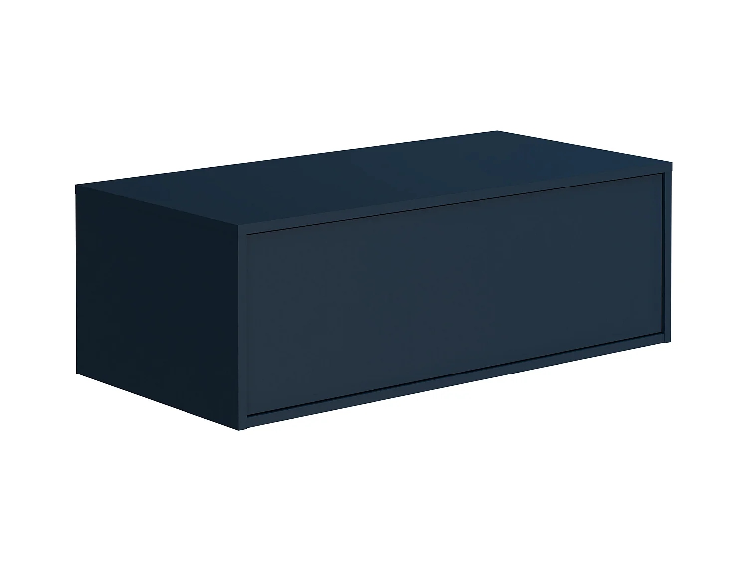Mueble de baño flotante en color azul noche con lavabo redondo - 94 cm - TEANA II
