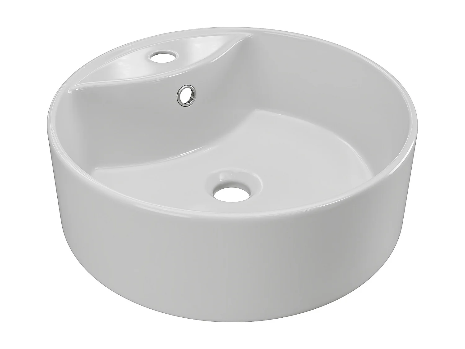 Meuble de salle de bain suspendu coloris naturel clair avec simple vasque ronde - 94 cm - TEANA II