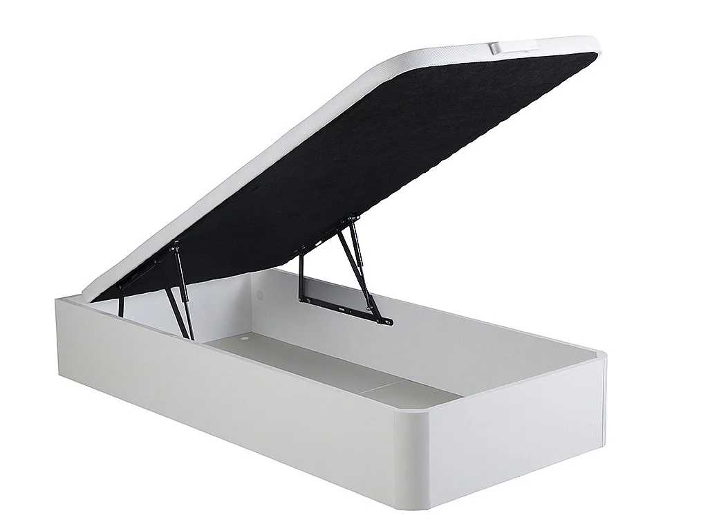 Conjunto 90x190 cm sommier com espaço de arrumação branco + colchão molas ensacadas esp. 20 cm - SONGE de YSMÉE