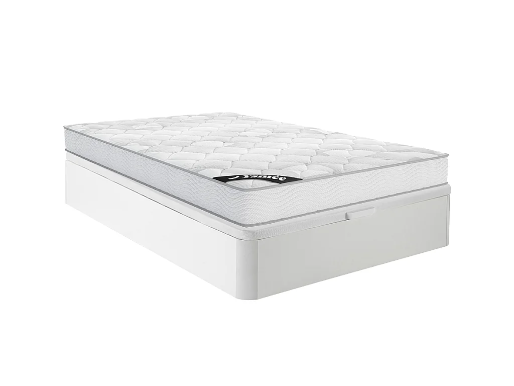 Set 140 x 190 cm Rete contenitore Bianco + Materasso molle insacchettate sp. 20 cm - SONGE di YSMÉE