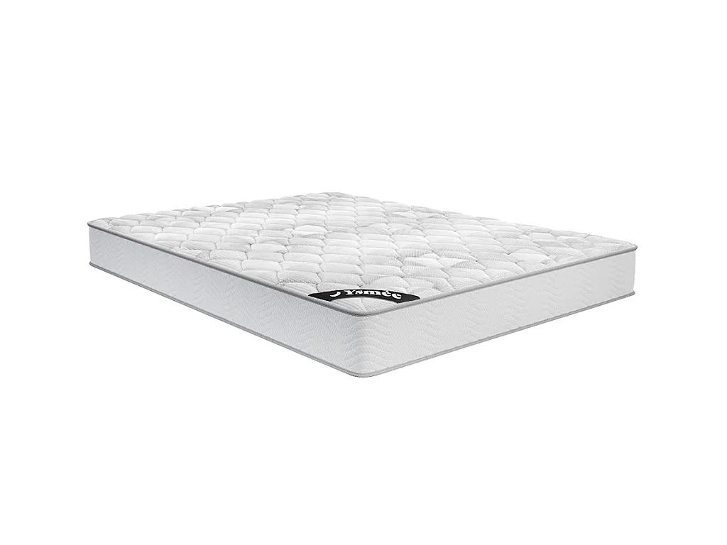 Set 140 x 190 cm bedbodem met opbergruimte, wit + matras met pocketveren van 20 cm dik - SONGE van YSMÉE